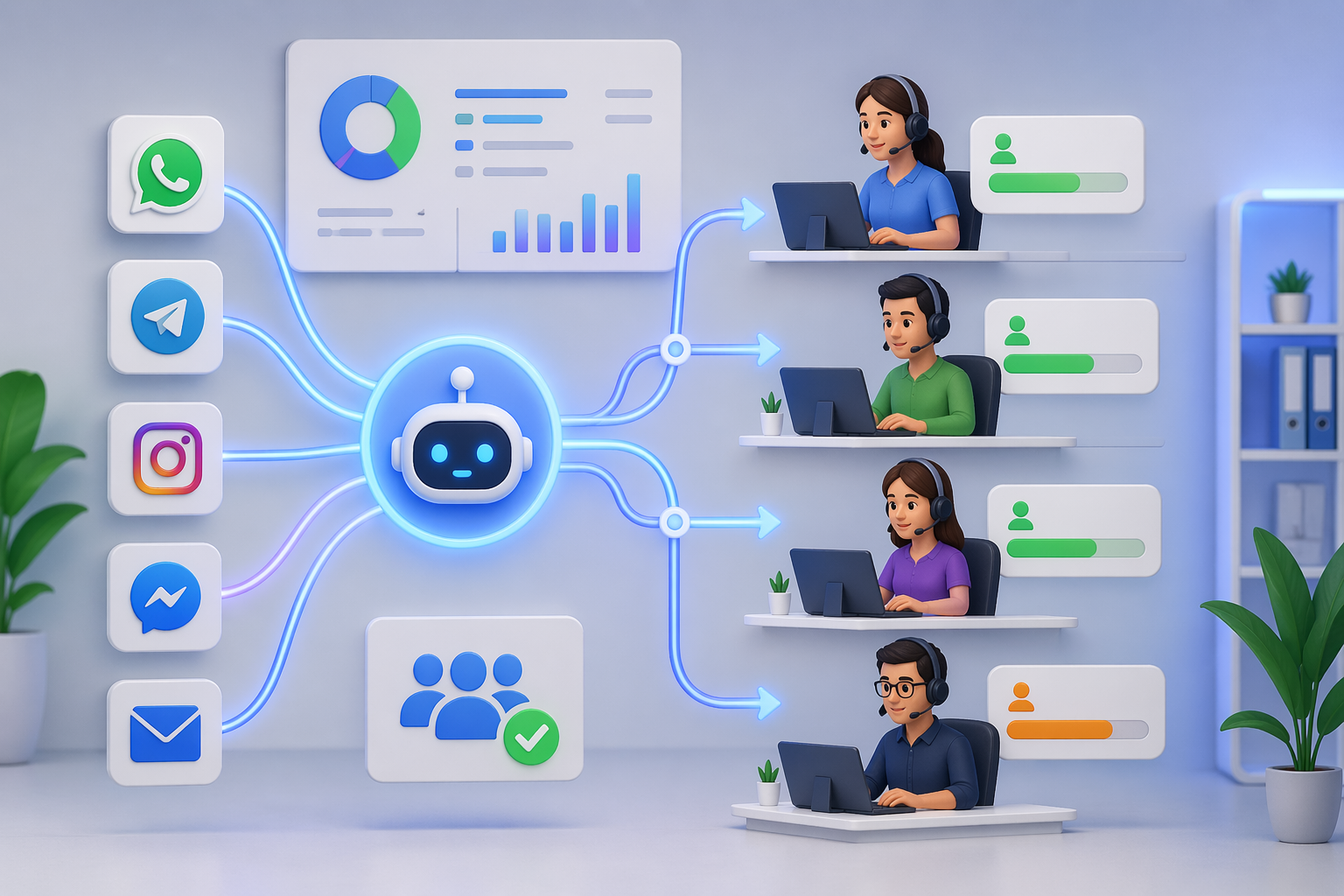 Como distribuir atendimentos automaticamente no Bitrix24 e evitar sobrecarga da equipe