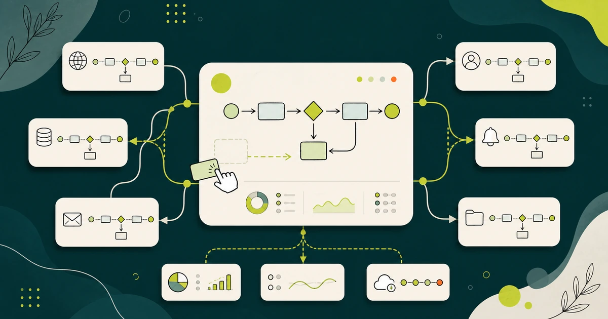 Construção de automação em ferramenta no-code por interface visual