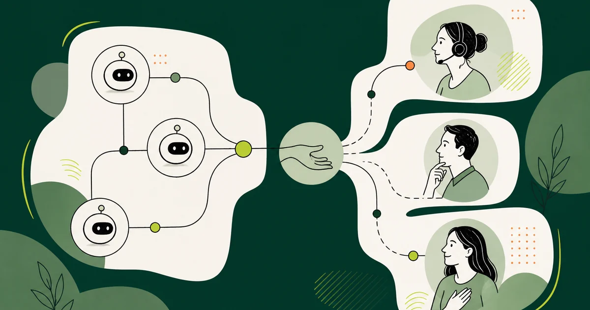 Atendimento combinando apoio de IA e intervenção humana